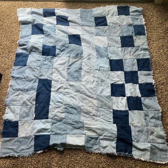 Vintage handmade patchwork quilt blanket throw 🌷🥤🌿 - Picture 9 of 16